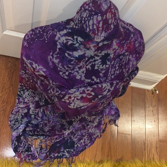 Fashion Abstract pattern tie  dye cover up oversized Wrap with Tassels - Picture 10 of 13